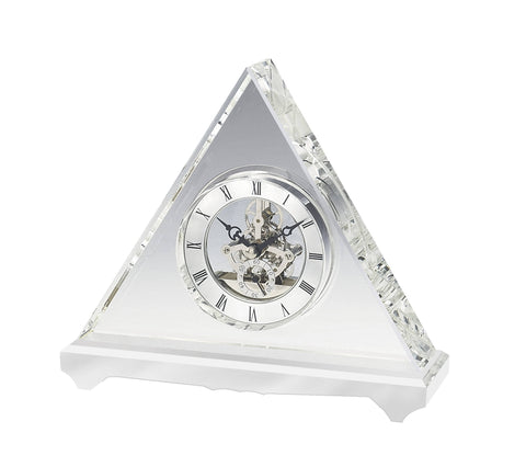Personalized Free Engraving Pyramid Crystal Clock - GiftsEngraved